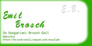 emil brosch business card